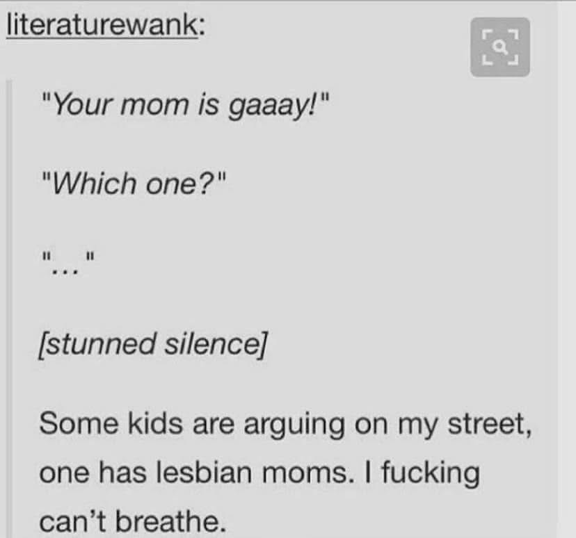 When you try to insult someone but they have two moms lol