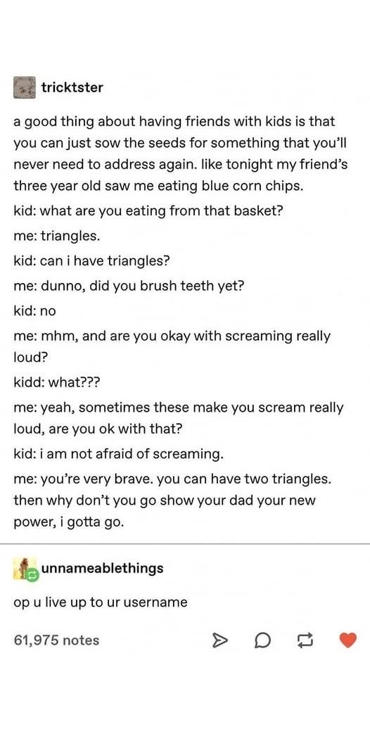 The ultimate parenting hack: teaching a kid to fear loud noises so you can eat your chips in peace.