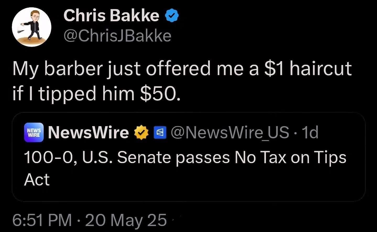 The government really out here passing laws that perfectly align with your barber's business plan.
