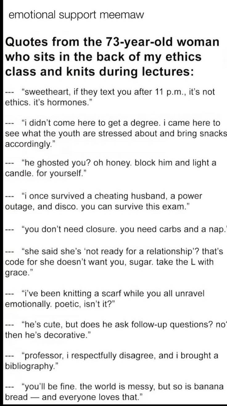 This 73-year-old has the best advice for literally everything, why are we even in college lol