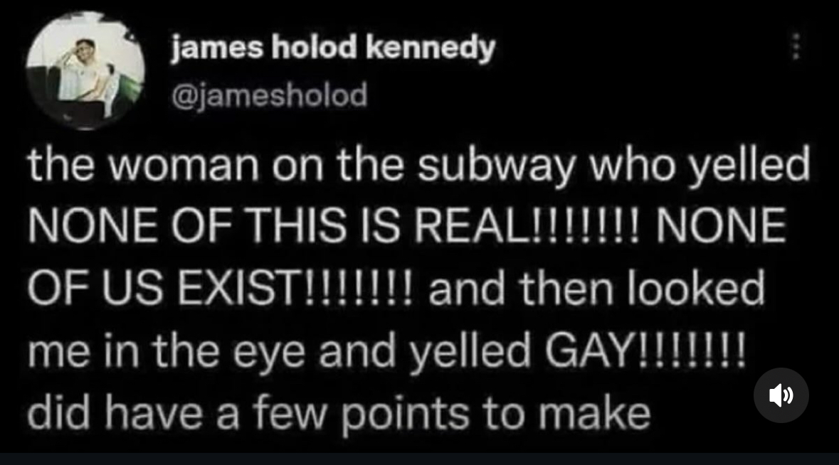 Wait, if NONE OF THIS IS REAL, does that mean I'm not actually gay?