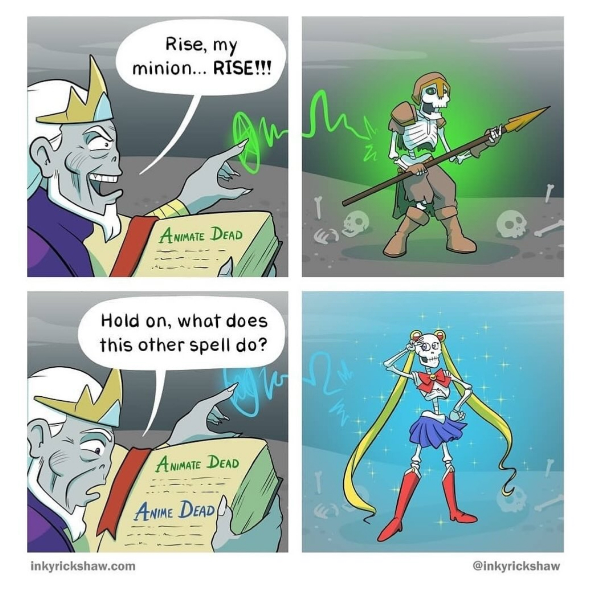 When you accidentally summon Sailor Moon instead of a warrior skeleton from your spellbook