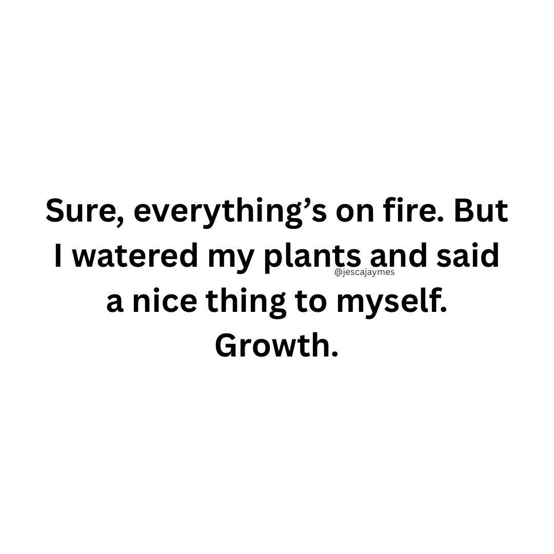 My priorities are so messed up, but at least my plants are thriving and I said something nice to myself lol