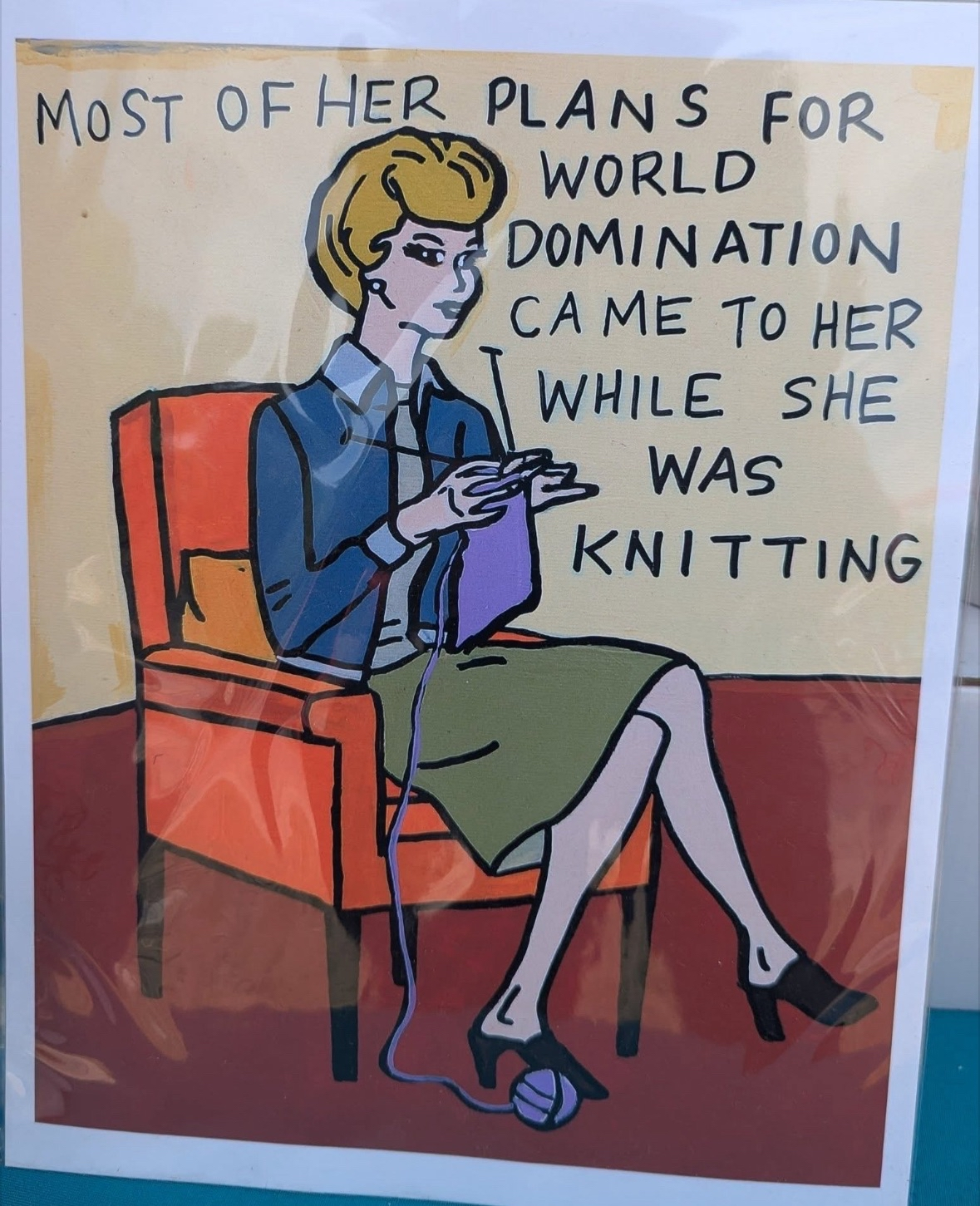 Guess this is why my grandma is always telling me to take up a hobby. Knitting for world domination, lol.