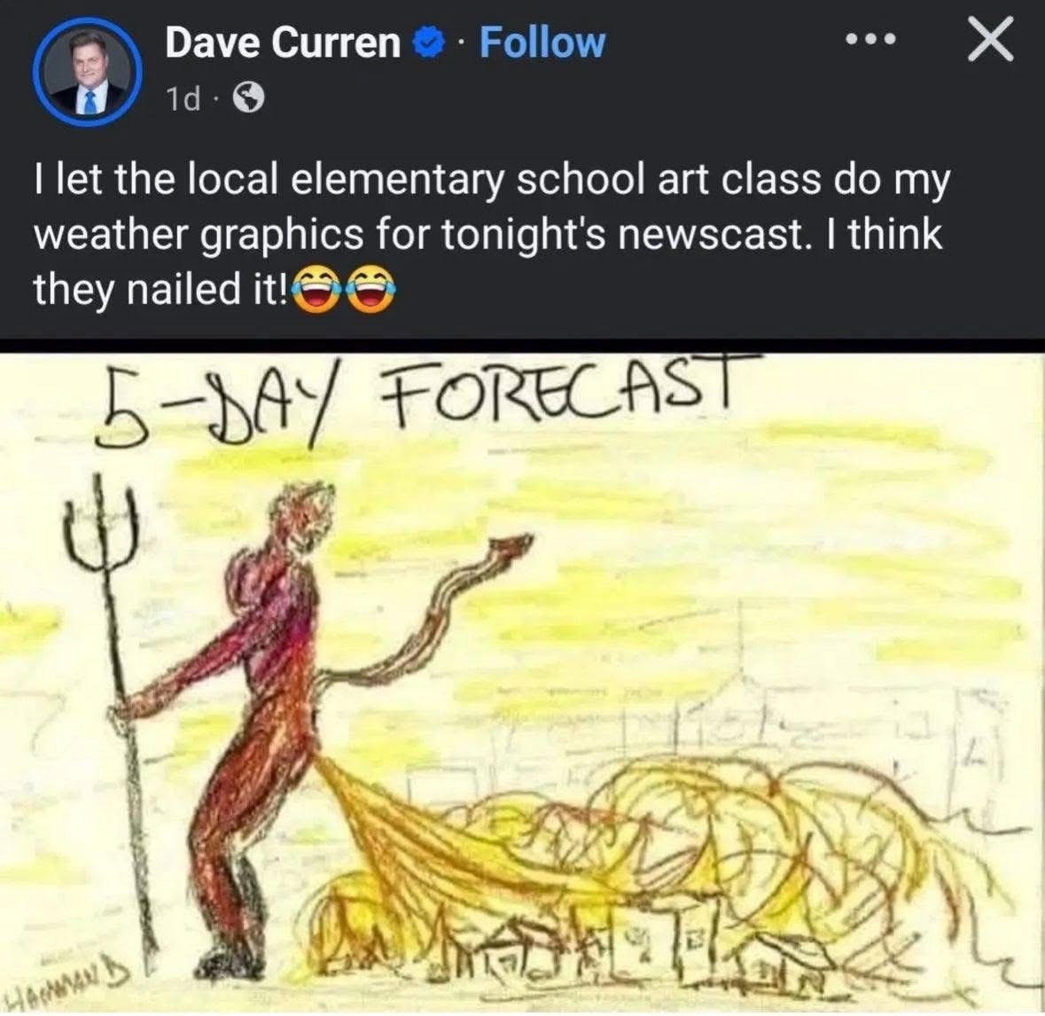 Reporter lets elementary school kids make the weather graphics and it's an absolute inferno