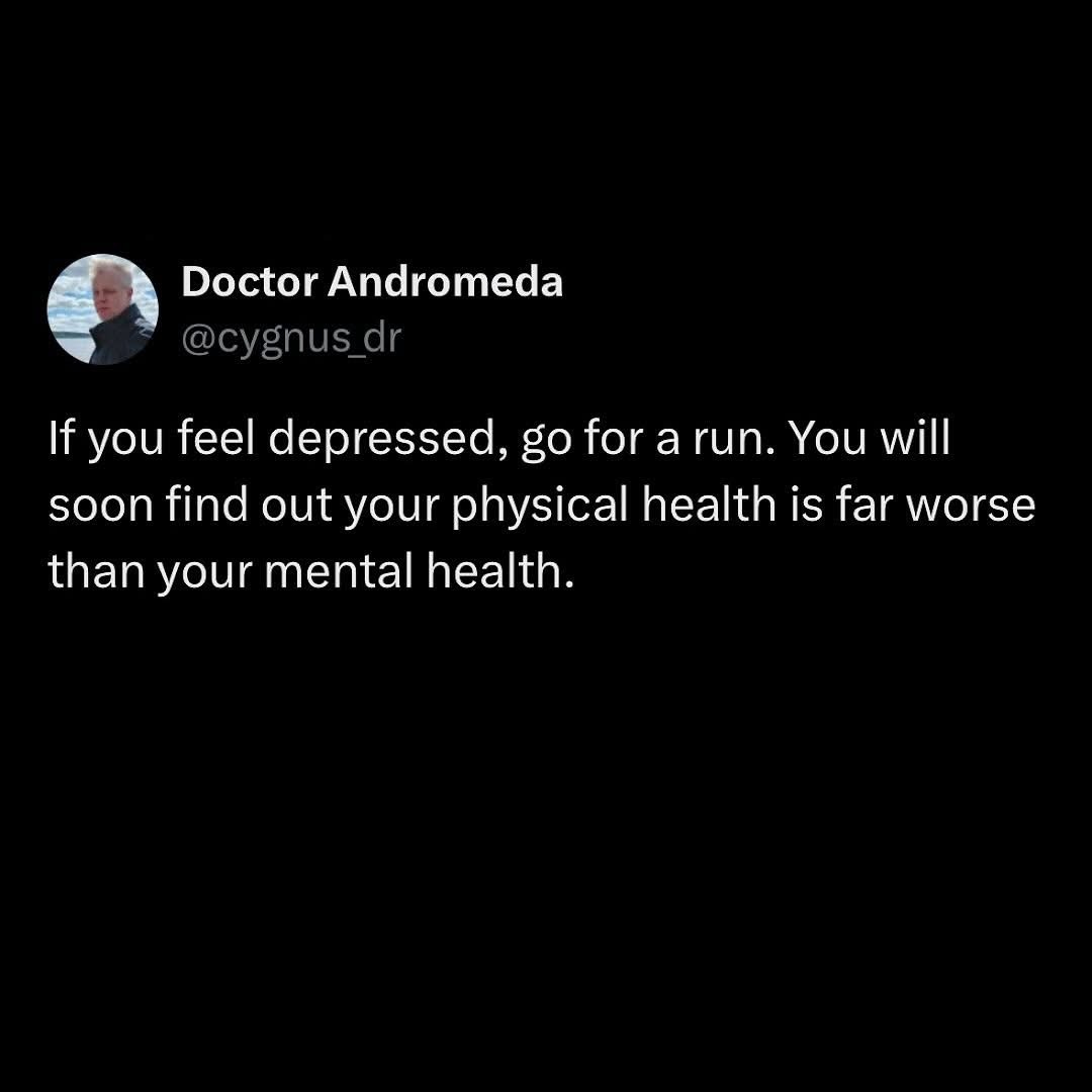 Me trying to follow doctor's advice to run off my depression but realizing I'm too out of shape for that even to be an option