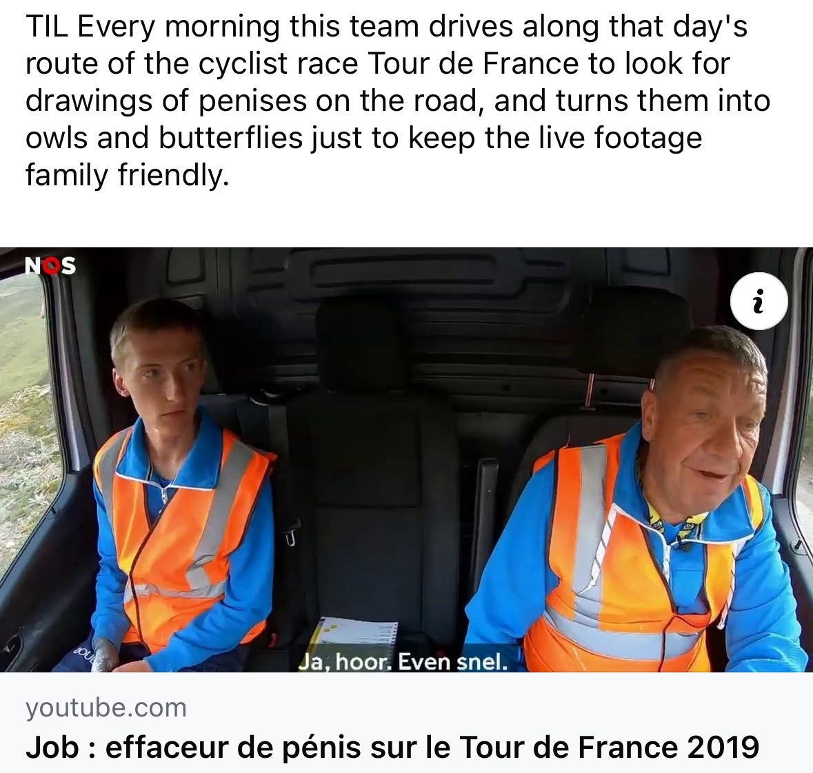 Lol they literally have a job to erase penis drawings from the Tour de France