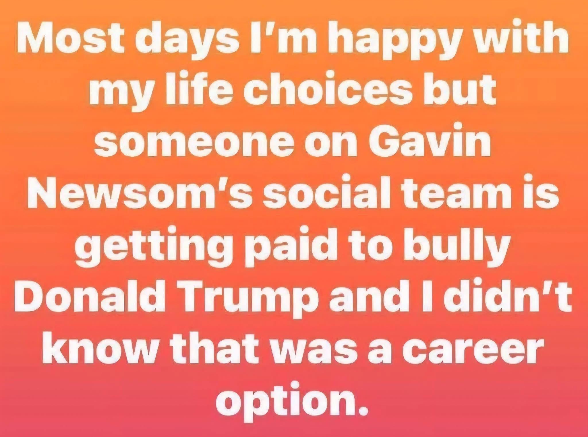Wait, so my dream job is being paid to troll Donald Trump?