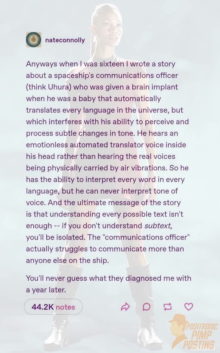 Me explaining why my character who can speak every language is actually bad at communicating because I literally wrote it that way at 16