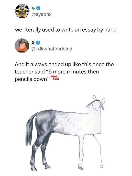 My final 5 minutes of writing before the bell rings be like...