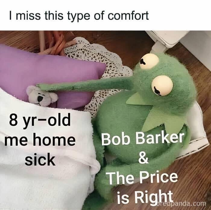 OMG this is peak childhood sick day vibes. Bob Barker and The Price is Right was the ultimate cure.