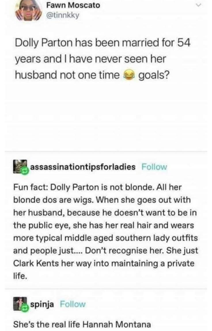 Imagine being so famous you have to Clark Kent yourself to have a private life with your husband