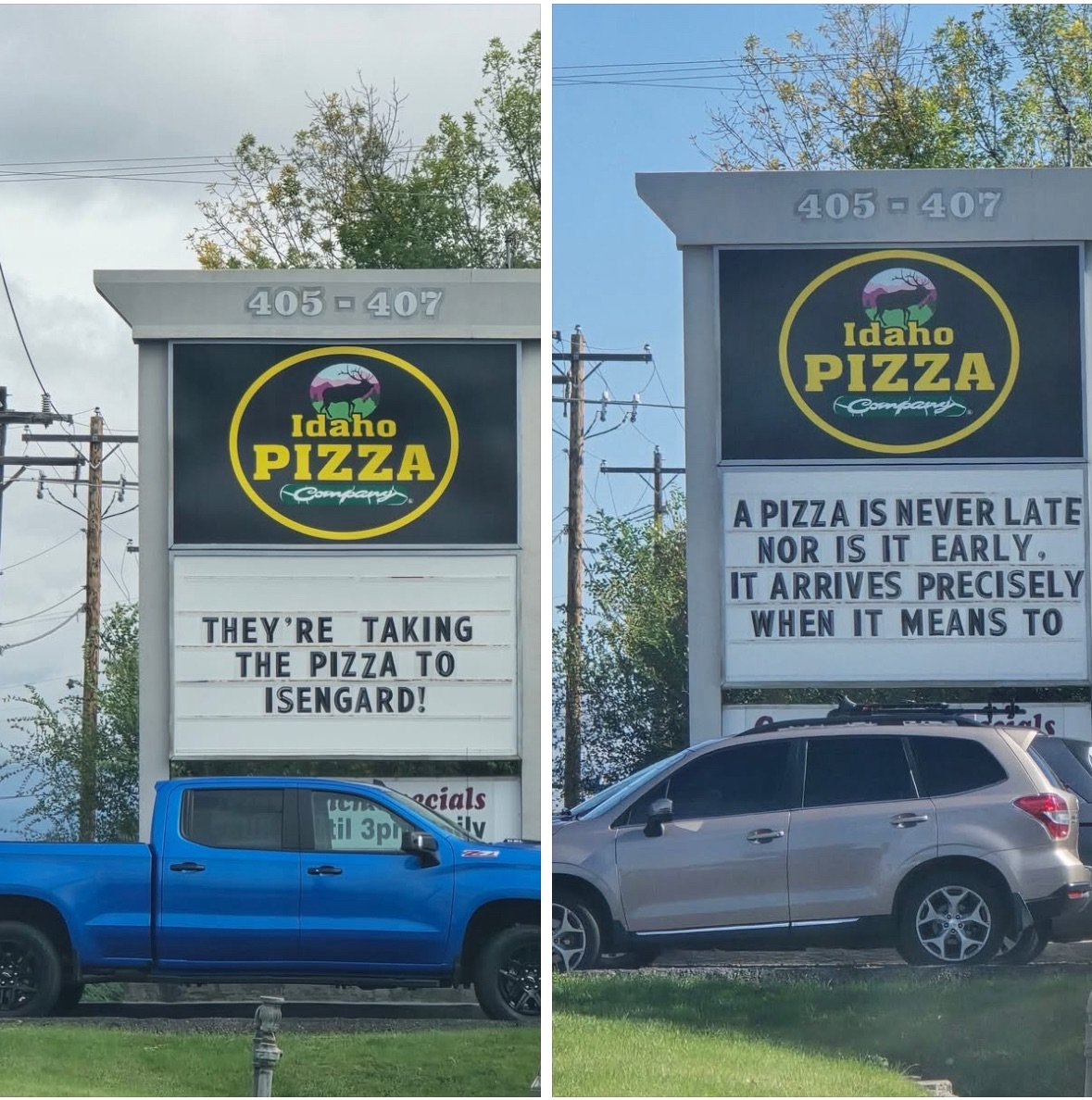 When your pizza delivery is so important it's basically Gandalf himself delivering it
