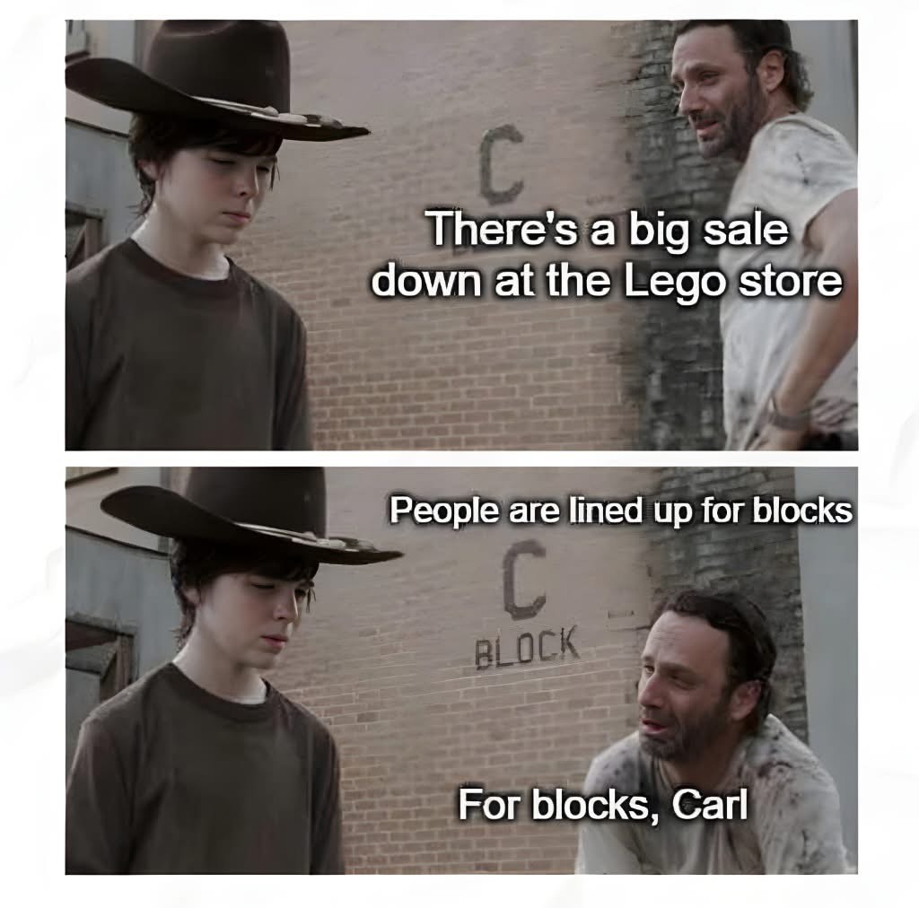 When your dad tries to explain why you can't get Lego sets for Christmas anymore
