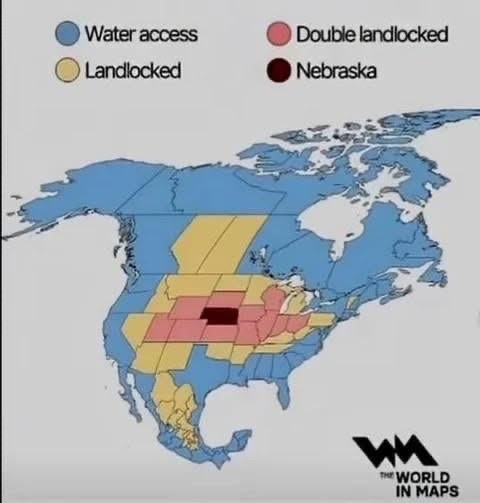 Nebraska is so landlocked it needs its own category