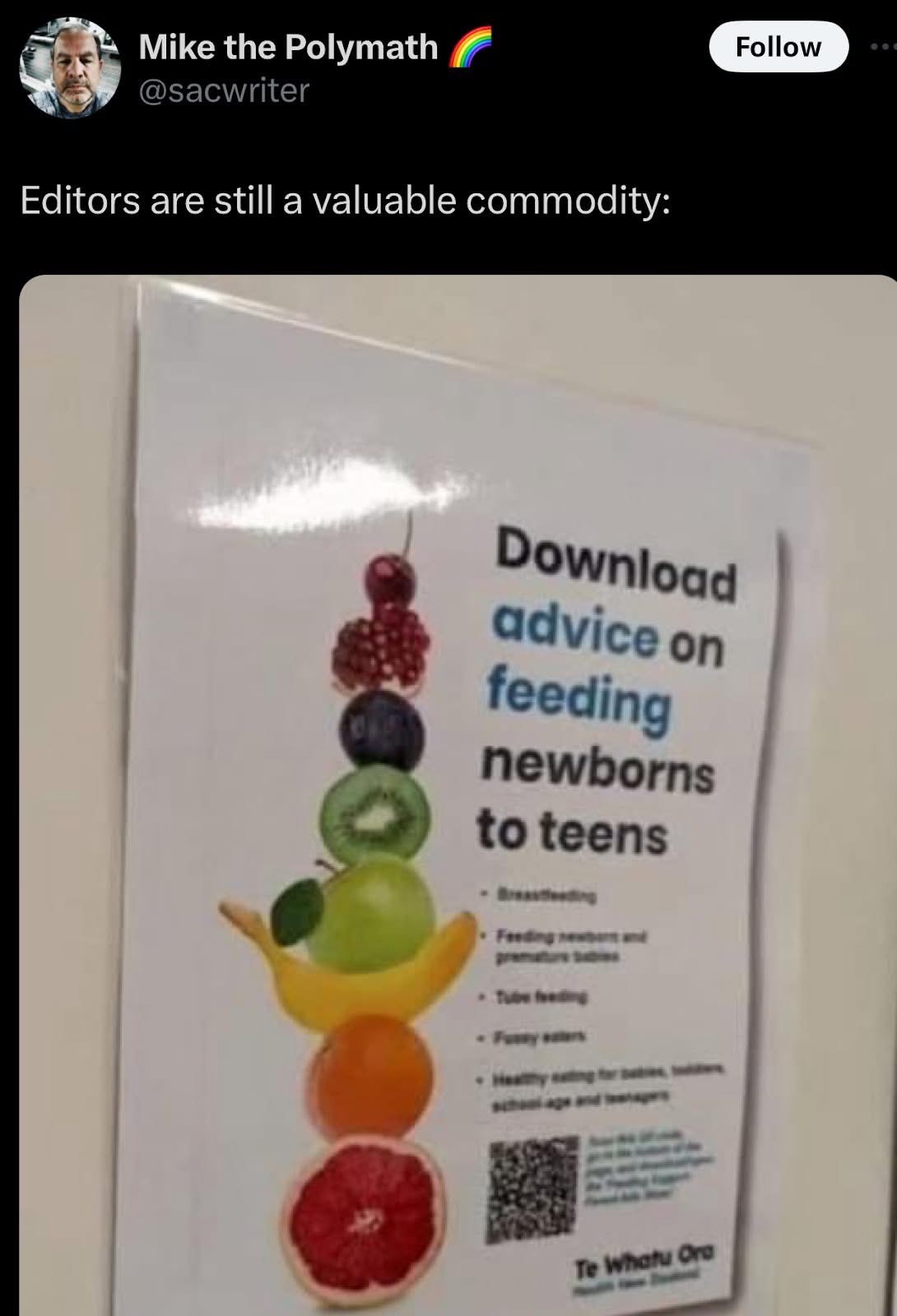 Whoever made this poster clearly had a great sense of humor... or a really weird food pyramid.