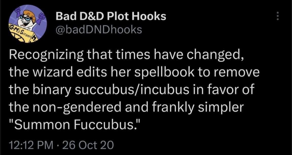 When you update your D&D spells to be more inclusive and just accidentally create a monster