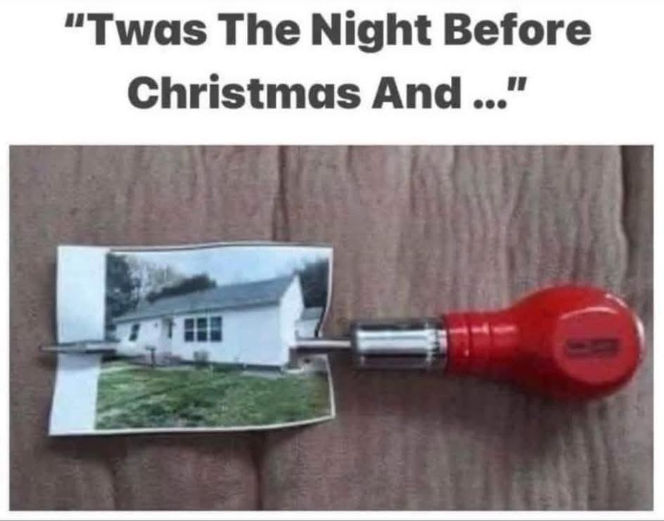 Twas the night before Christmas and someone's really bored with a screwdriver