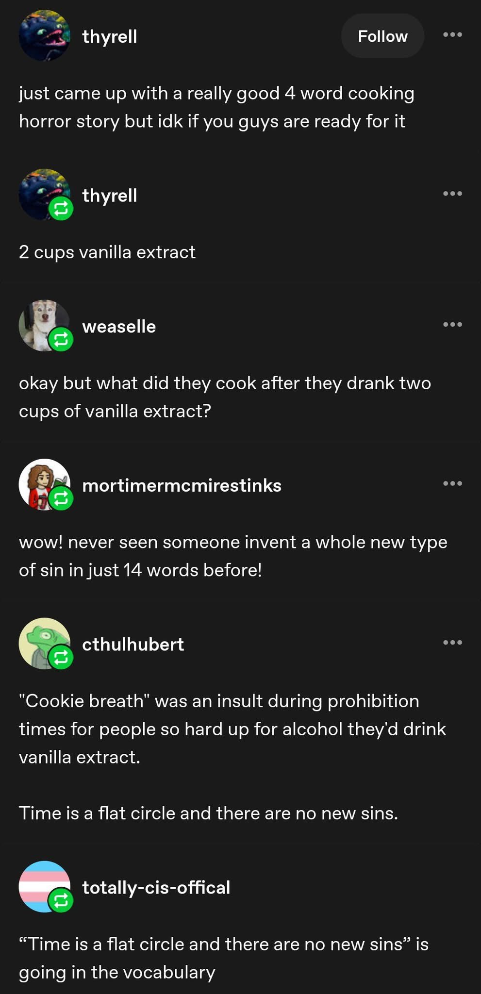 When you try to make a cooking horror story but end up inventing a new sin