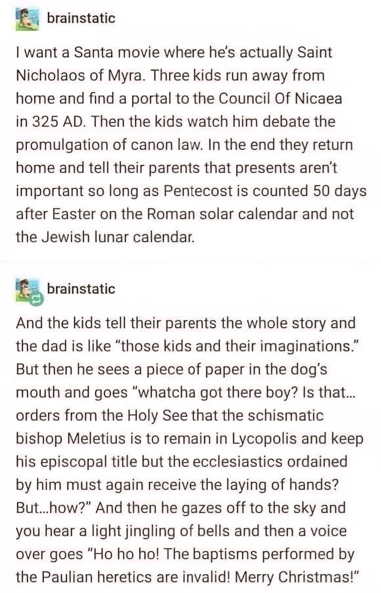 This is the most extra historical fanfiction of a Santa movie I have ever read, and I need it to be made.