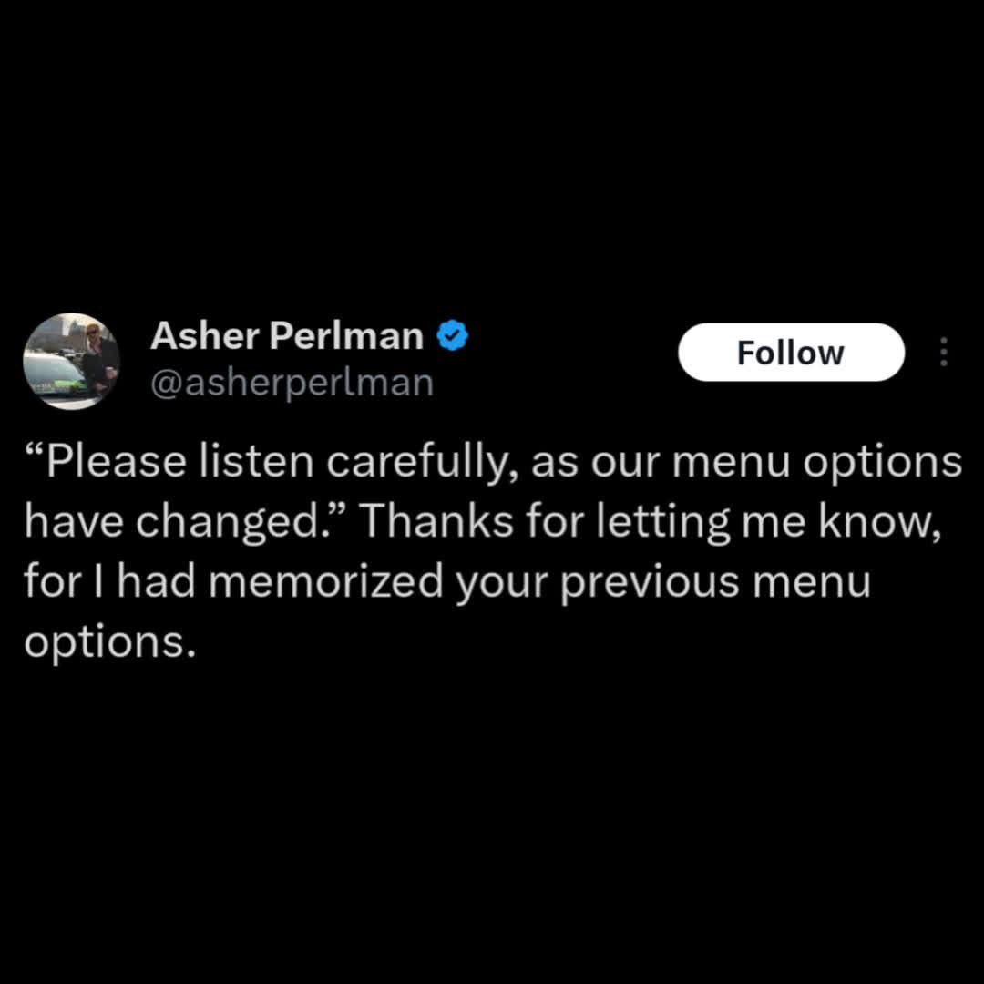This person's gotten so good at remembering menus that they're annoyed when a restaurant changes things.
