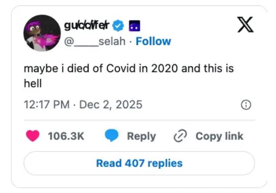 When you tweet from the future and realize life is still hell after COVID