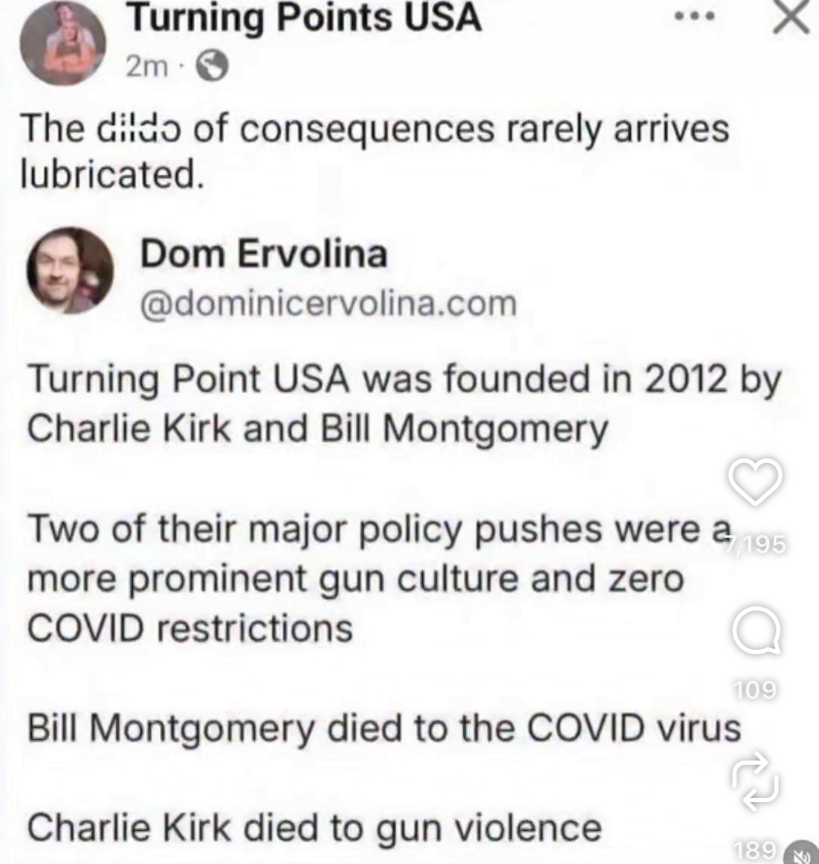 Oof, someone's real mad about Turning Point USA's policy positions.