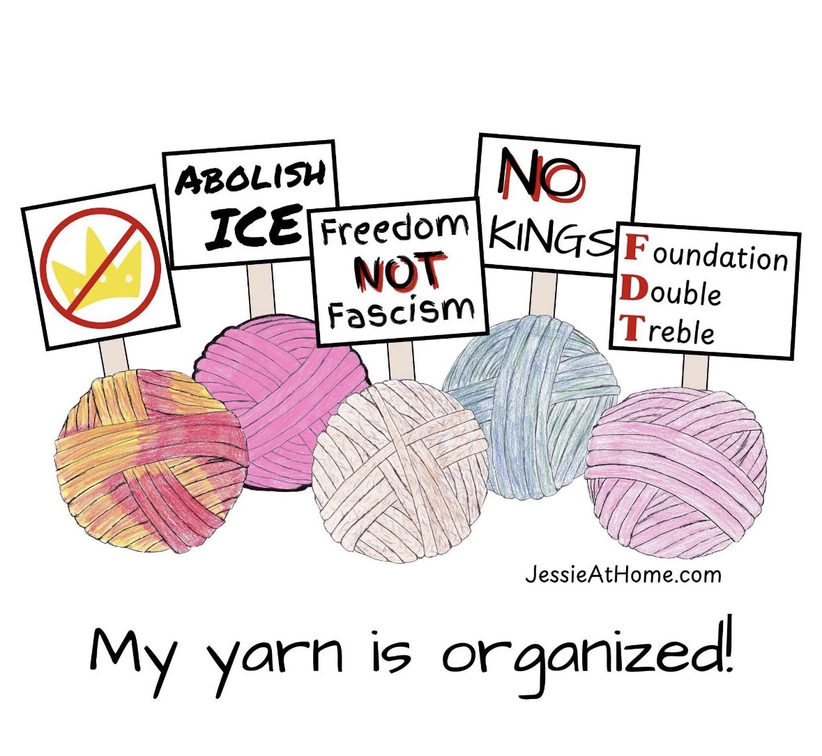 When you finally organize your yarn but the signs behind it are a whole different vibe