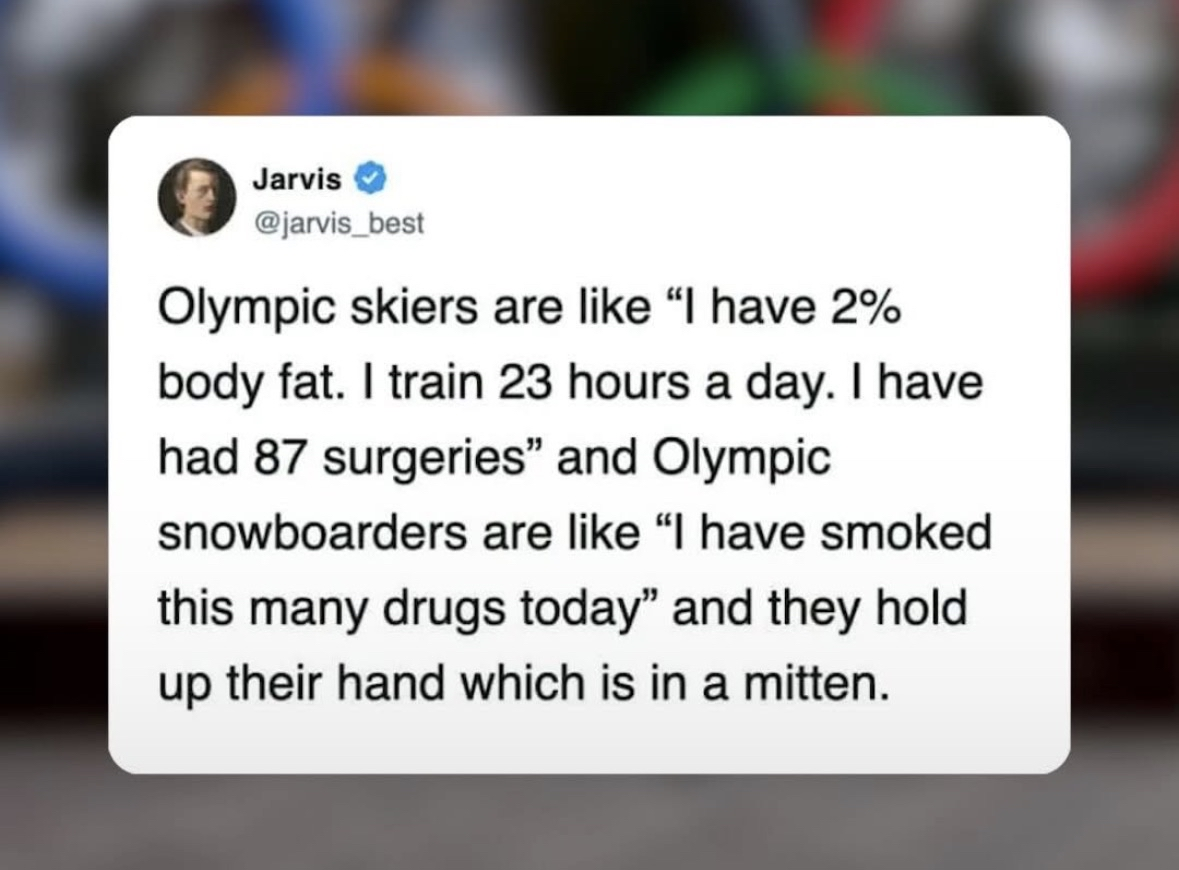 Olympic skiers vs snowboarders is literally the funniest comparison ever