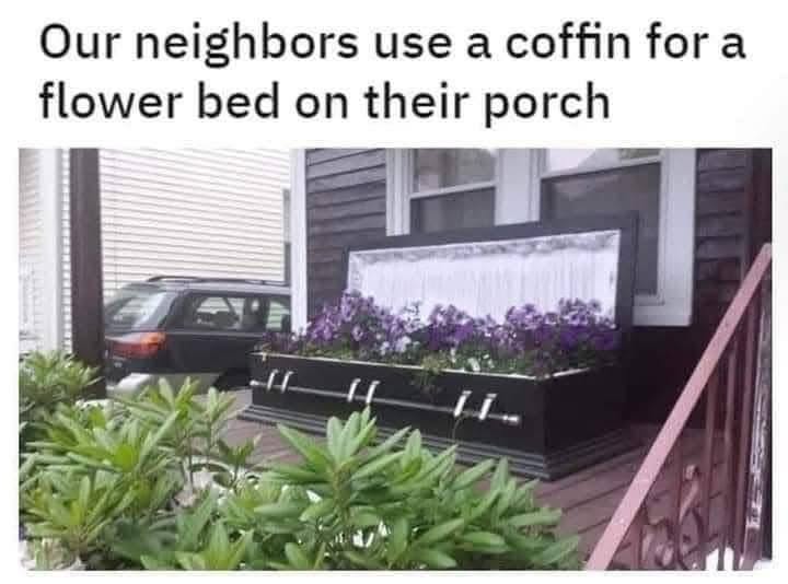 When your neighbors really commit to their gothic aesthetic