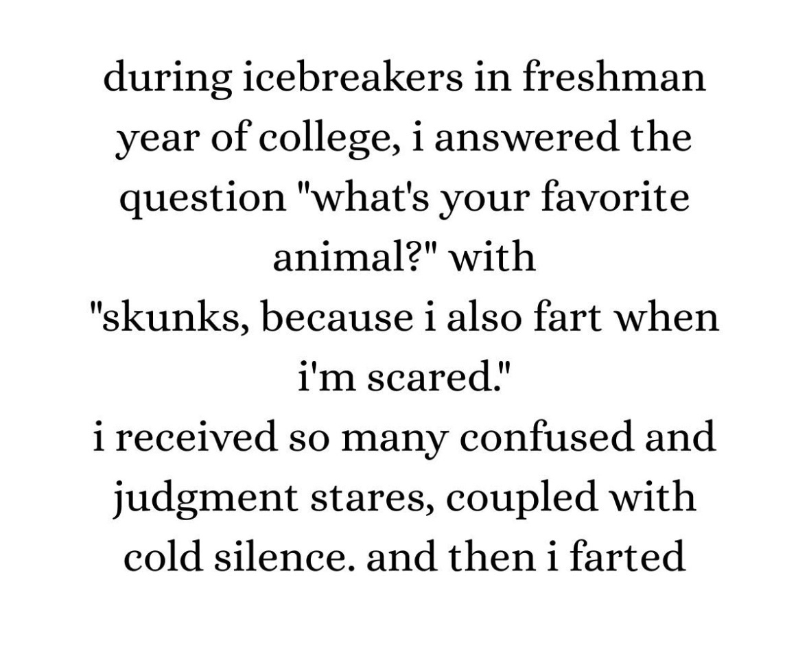 When you try to be relatable in an icebreaker but end up proving your point way too literally