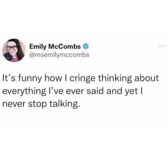 This is so me, I always cringe at my old words but still can't shut up.