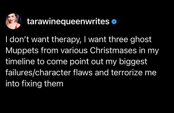 Honestly, who needs therapy when you can have Muppets haunt you and call out your flaws?