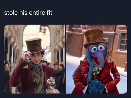 Looks like Gonzo took some fashion inspo from Willy Wonka