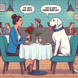 When you say you're into bad boys but your date is a golden retriever.