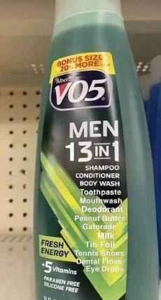 Pretty sure this 13-in-1 body wash is just trying too hard to be like us.