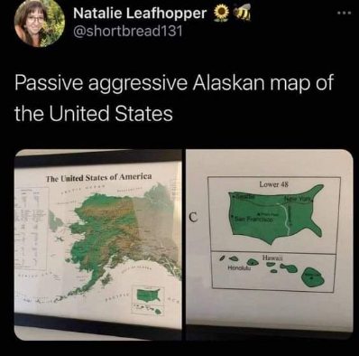When you realize Alaska isn't included in the 'Lower 48' map