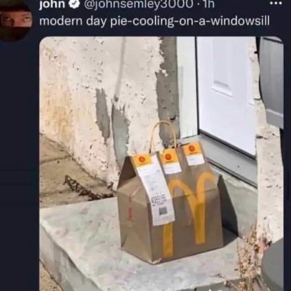 This is the modern equivalent of cooling a pie on the windowsill haha