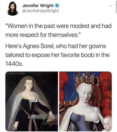 So much for past women being modest lol
