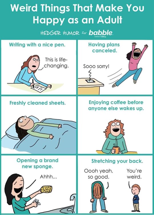 These six panels perfectly capture the simple joys of adulting that are low-key hilarious and oddly satisfying.