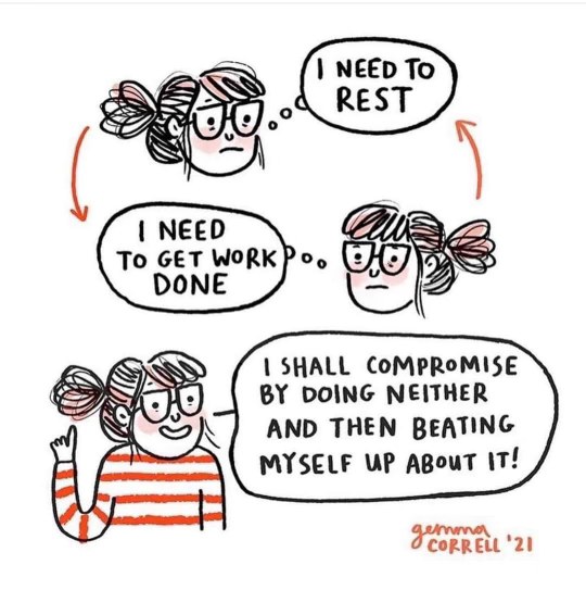 Me trying to balance resting and working, but ending up doing neither and feeling bad about it.