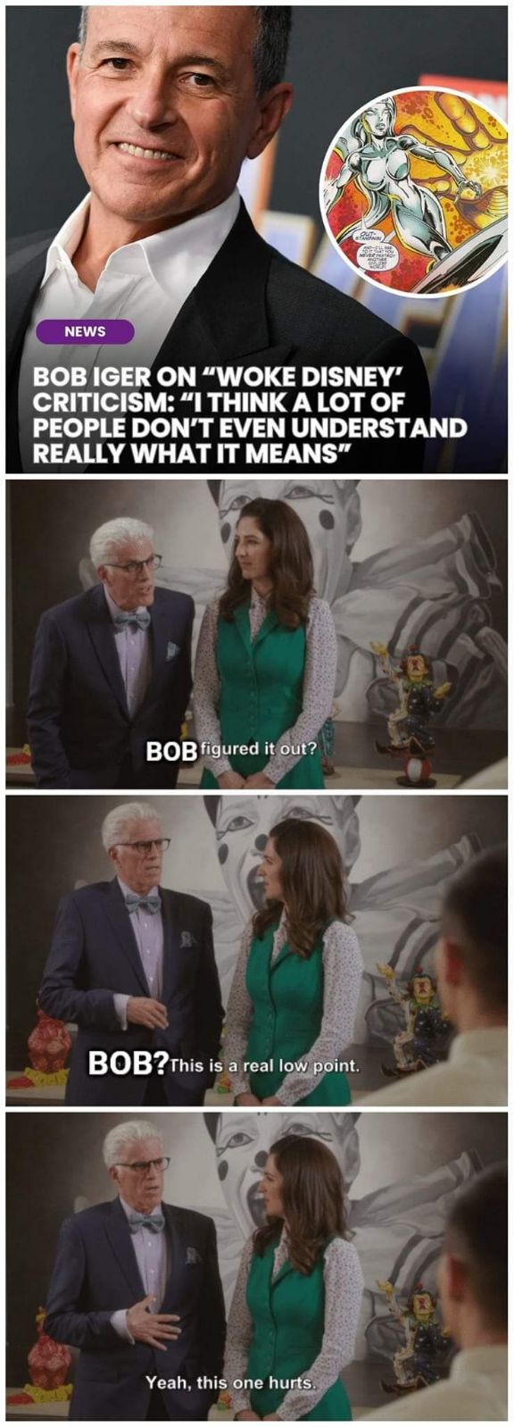Bob Iger defending Disney's 'woke' content like 'I think a lot of people don't even understand what it means' and this panel just hits different