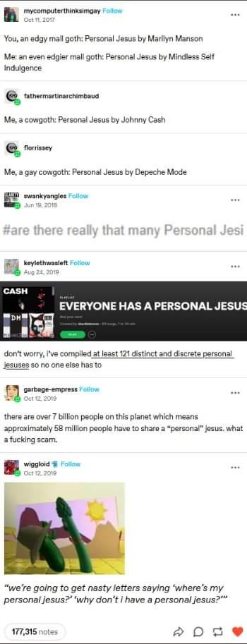 When even a Spotify playlist is telling you that you need your own personal Jesus