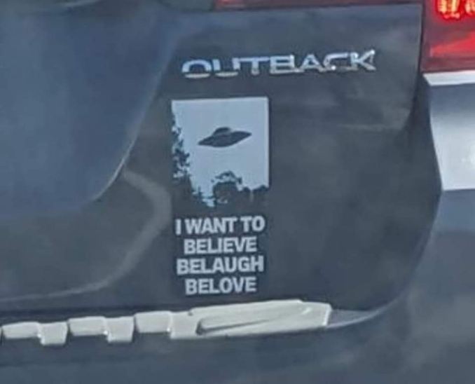 This sticker is trying so hard to be profound but just sounds like a toddler learning to speak.