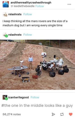 lol this person thought mars rovers were dog-sized?!?