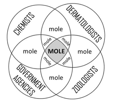 Someone really enjoyed making this Venn diagram about... well, moles