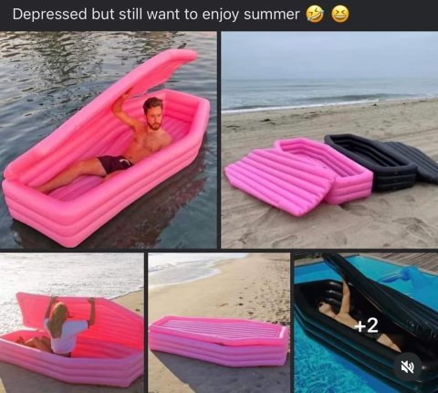 Me trying to enjoy summer break but also wanting to stay inside my coffin