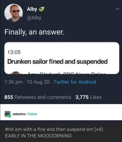 This person finally found the answer to the Drunken Sailor sea shanty and it's brutal lol