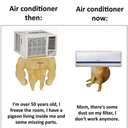Old ACs were built different, and apparently had pigeons too lol