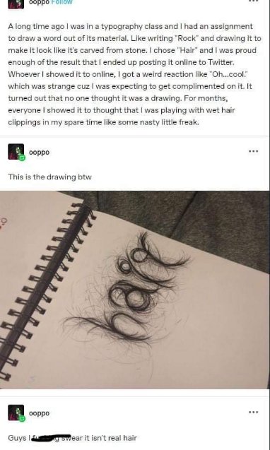 Me thinking my hair art would be appreciated but everyone just thinks I'm playing with gross old hair clips